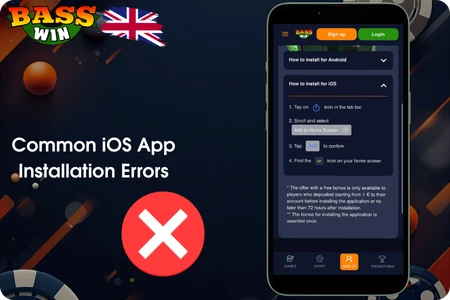 Basswin common iOS app installation errors